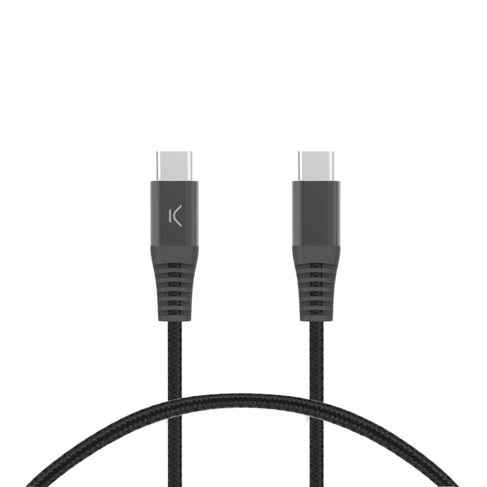 USB-C zu USB-C-Kabel KSIX Schwarz