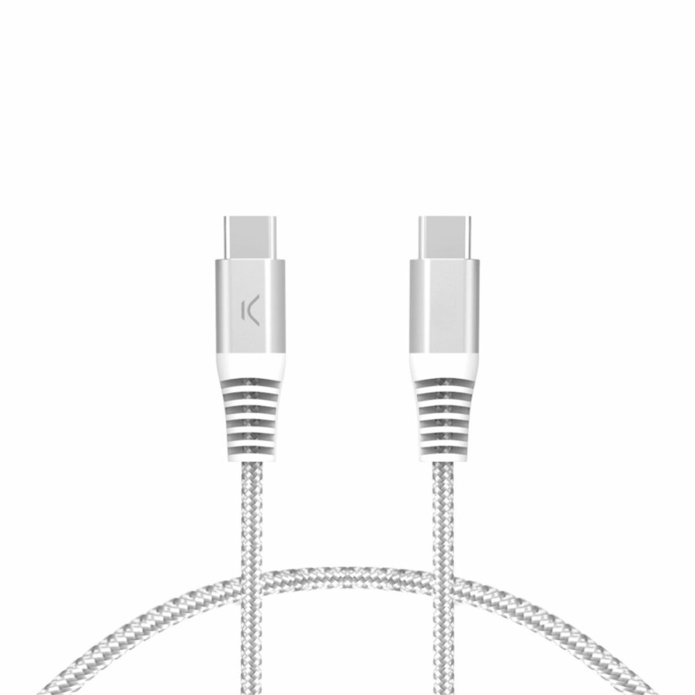 USB-C zu USB-C-Kabel KSIX Weiß