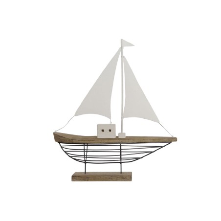 Deko-Figur Home ESPRIT Weiß natürlich Segelboot Matrose Antiker Finish 54 x 15 x 61,5 cm