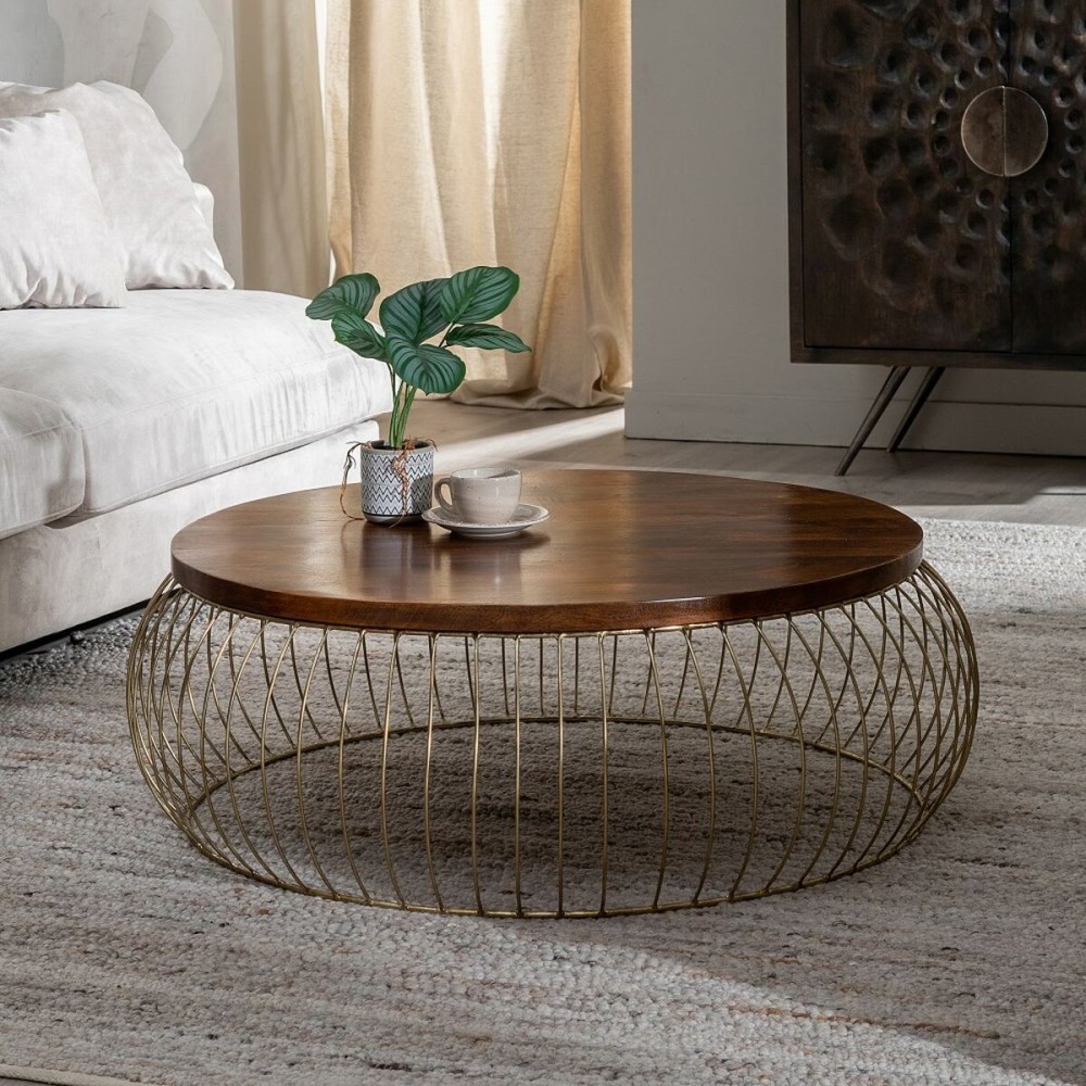 Centre Table Golden Natural 103 x 103 x 33 cm