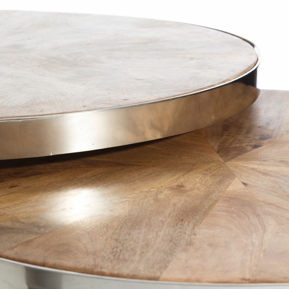 Table Basse Argenté Naturel 100 x 100 x 45 cm (2 Unités)