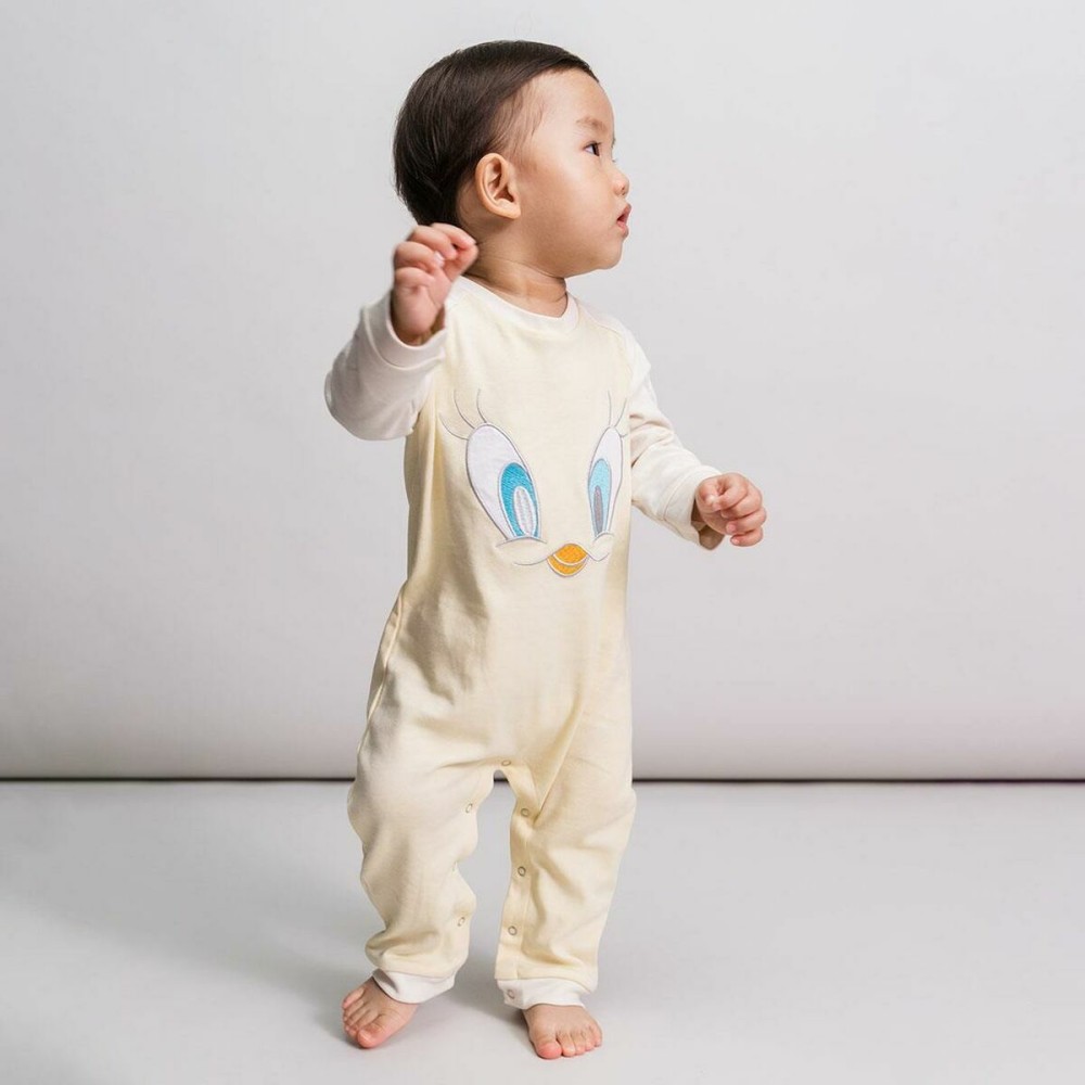 Baby's Long-sleeved Romper Suit Looney Tunes Grey Yellow