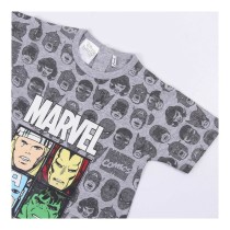 Baby's Short-sleeved Romper Suit Marvel Grey