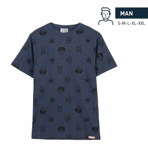 T-shirt à manches courtes homme Marvel Bleu foncé Adultes