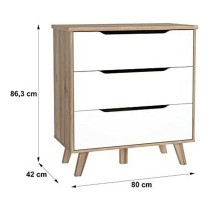 Schubladenschrank Vankka Holz Eg (80 x 42 x 86,3 cm)