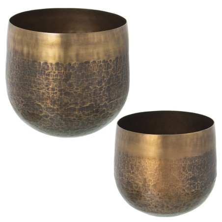 Set of Planters Alexandra House Living Aluminium Brass (2 Pieces)