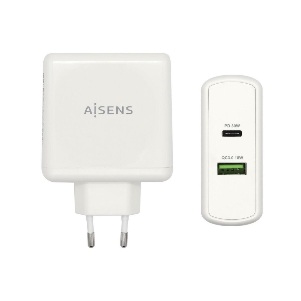 USB Wall Charger Aisens ASCH-2PD30QC-W White 48 W USB-C (1 Unit)