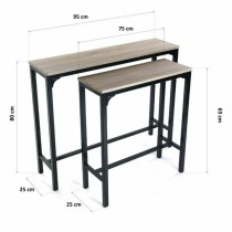 Satz mit 3 Tischen Versa Metall (25 x 80 x 95 cm) (63 x 25 x75 cm)