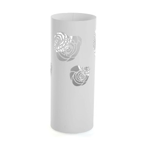 Umbrella stand Versa Flower White Metal (19 x 49 x 19 cm)