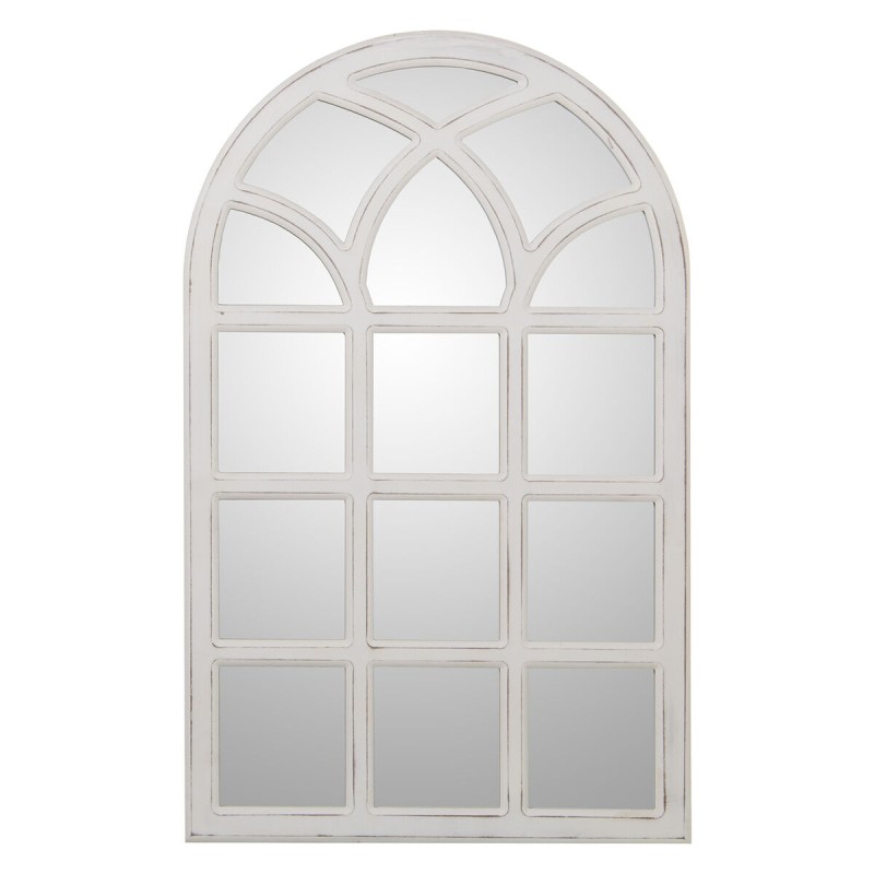 Wall mirror Alexandra House Living White Wood Worn Window 4 x 76 x 50 cm