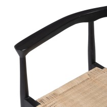 Esszimmerstuhl Schwarz natürlich Rattan Teakholz 59 x 58 x 76,5 cm