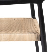 Esszimmerstuhl Schwarz natürlich Rattan Teakholz 59 x 58 x 76,5 cm