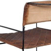 Chaise de Salle à Manger Marron Noir Cuir Fer 76 x 75 x 89 cm