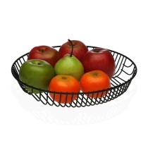 Fruit Bowl Versa Black Metal Steel 30 x 4,7 x 30 cm