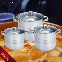 Pot with Glass Lid Royalty Line SP1  6 Pieces