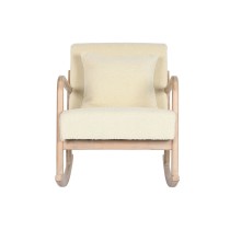 Fauteuil à Bascule Home ESPRIT Blanc Naturel Bois d'hévéa 66 x 88 x 78 cm