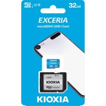 Micro SD Memory Card with Adaptor Kioxia Exceria 32 GB UHS-I Class 10 Blue