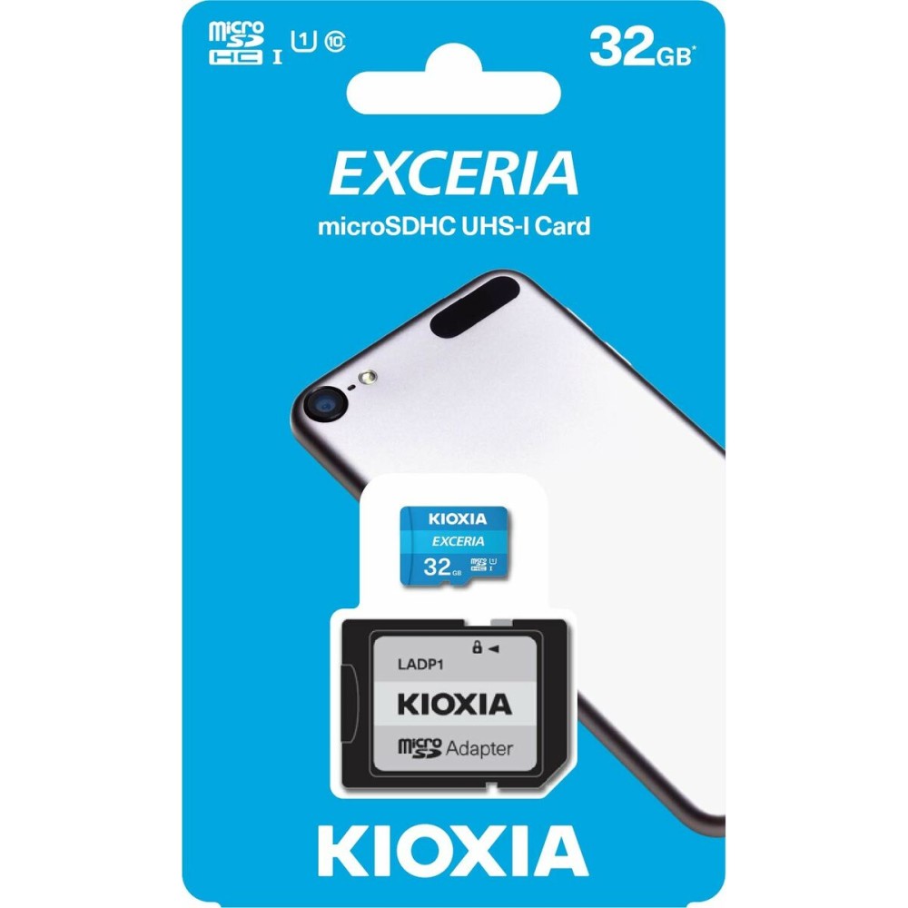 Carte Mémoire Micro SD avec Adaptateur Kioxia Exceria 32 GB UHS-I Cours 10 Bleu