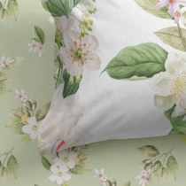 Fitted sheet HappyFriday Green Multicolour Single Flowers