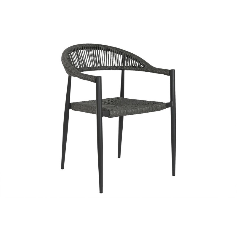 Havestol Home ESPRIT Schwarz Dunkelgrau Aluminium Rattan 56 x 60 x 78 cm