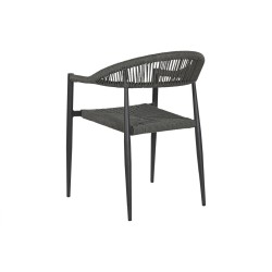 Havestol Home ESPRIT Schwarz Dunkelgrau Aluminium Rattan 56 x 60 x 78 cm