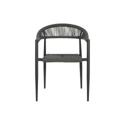 Garden chair Home ESPRIT Black Dark grey Aluminium Rattan 56 x 60 x 78 cm