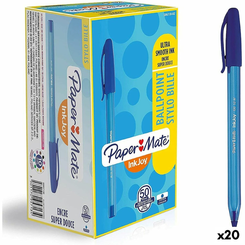 Pen Paper Mate Inkjoy 50 Pieces Blue 1 mm (20 Units)