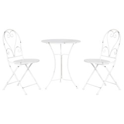 Tisch-Set mit 2 Stühlen Home ESPRIT Weiß 60 x 60 x 70 cm