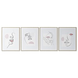 Painting DKD Home Decor Face Scandinavian 45 x 2,5 x 60 cm (4 Units)