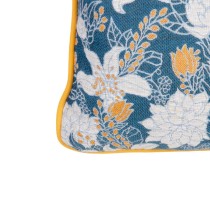 Kissen Blau Blomster 50 x 10 x 30 cm