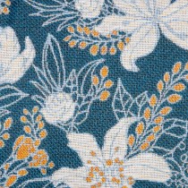 Kissen Blau Blomster 50 x 10 x 30 cm