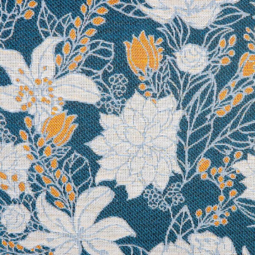 Kissen Blau Blomster 60 x 10 x 40 cm