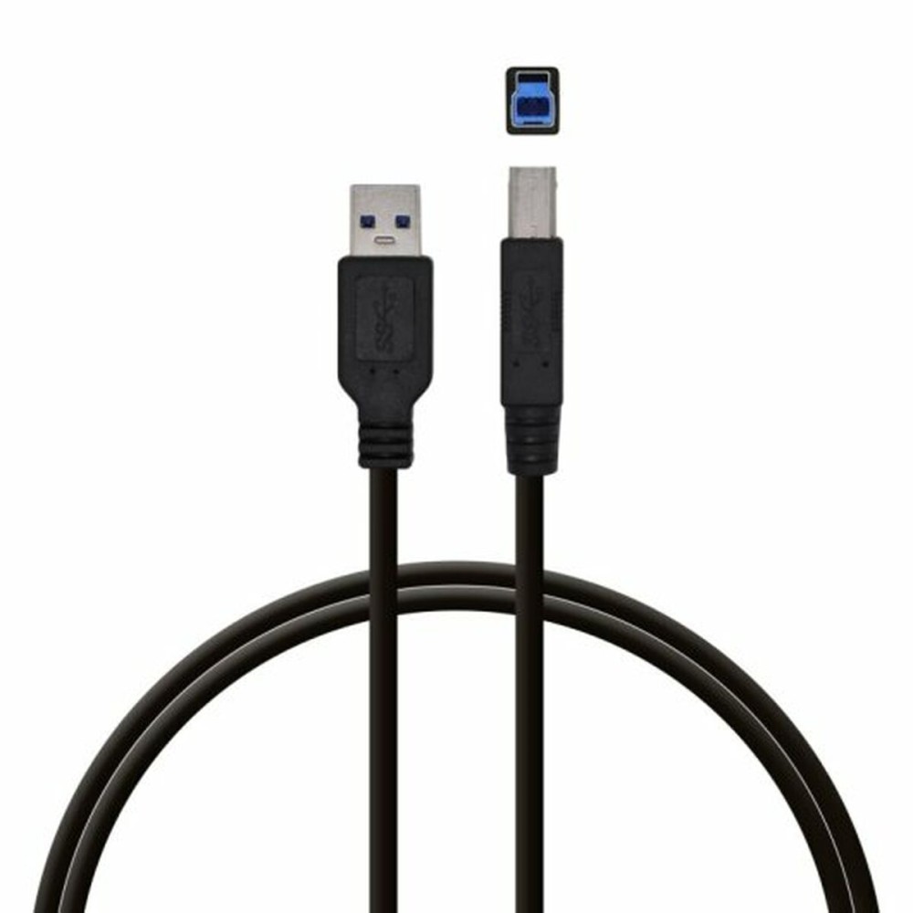 USB Cable PcCom Black 2 m