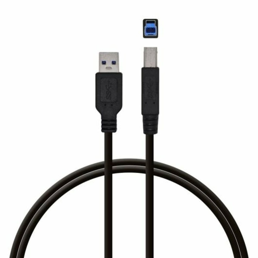 USB Cable PcCom Black 3 m