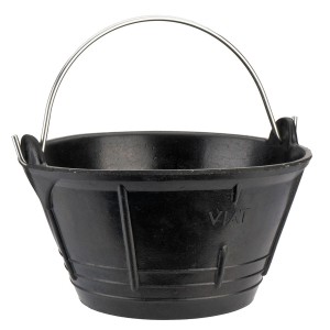 Bucket with Handle Viat 10 L industrial Black Latex rubber Resistant