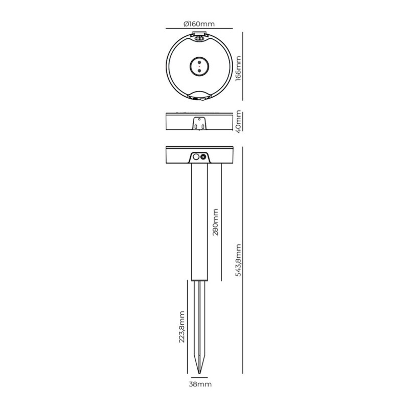 Wandleuchte EDM 31820 Polycarbonat ABS 4 W 500 lm Solar-Gartenpfahl (3000 K) (4000 K) (6500 K)