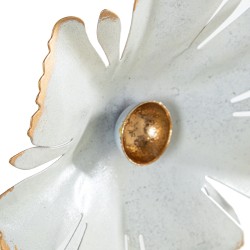 Wanddekoration Alexandra House Living Weiß Gold Metall Blume 50 x 90 x 6 cm