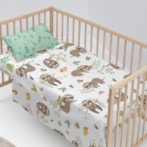 Bedding set HappyFriday Moshi Moshi Happy sloth Multicolour Baby Crib 2 Pieces