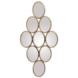 Wall mirror Alexandra House Living Golden Metal Circles 9 x 71 x 39 cm