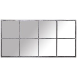 Wandspiegel Alexandra House Living Schwarz Silberfarben Metall Fenster 8 x 151 x 79 cm