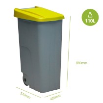 Poubelle recyclage Denox Jaune 110 L