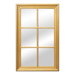 Wall mirror Alexandra House Living Golden Wood Window 5 x 101 x 65 cm