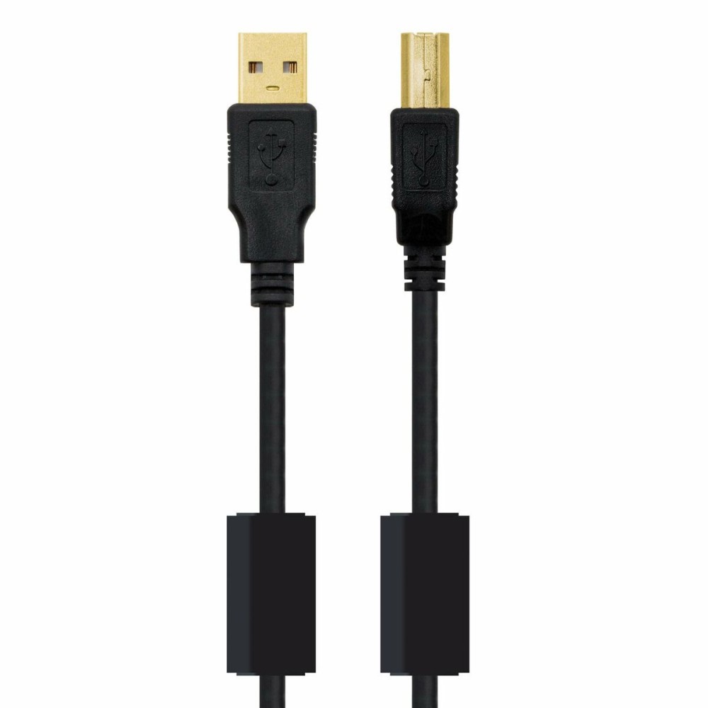 Câble USB 2.0 A vers USB B NANOCABLE 10.01.1202 Noir 2 m