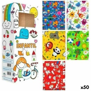 Papier-cadeau DM Enfant Multicouleur Rouleau 2 m (50 Unités)