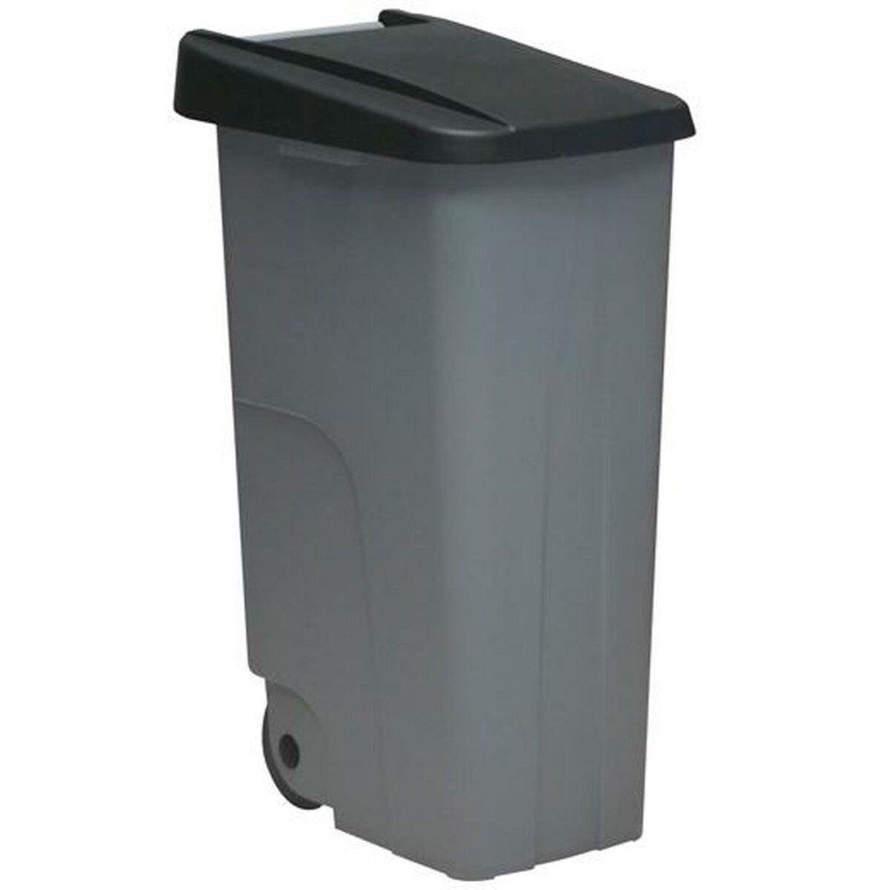 Dustbin with Wheels Denox Black Grey 110 L