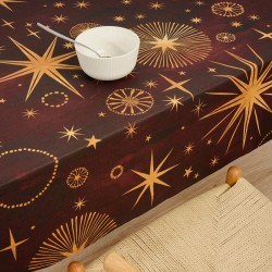 Stain-proof resined tablecloth Belum Christmas Red Golden 200 x 150 cm