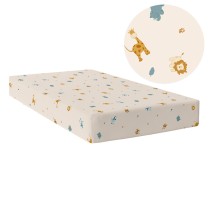 Drap housse HappyFriday Beige Multicouleur 90 x 200 x 32 cm animaux