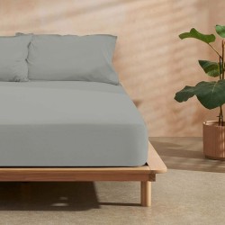 Fitted bottom sheet Decolores Liso Steel Single Smooth