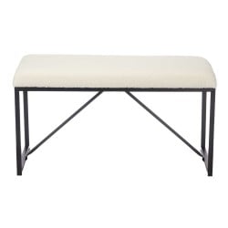 Banc Blanc Métal Tissu 81 x 42 x 38 cm