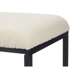 Banc Blanc Métal Tissu 81 x 42 x 38 cm